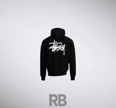 stussy basic black hoodie