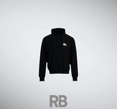 stussy basic black hoodie