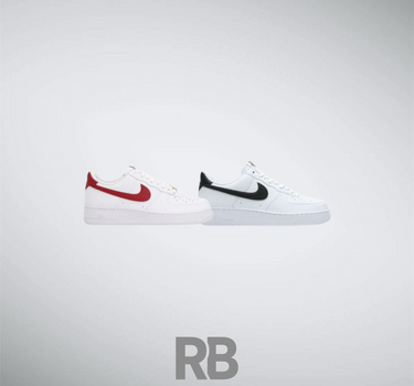 nike air force white team red x white & black bundle