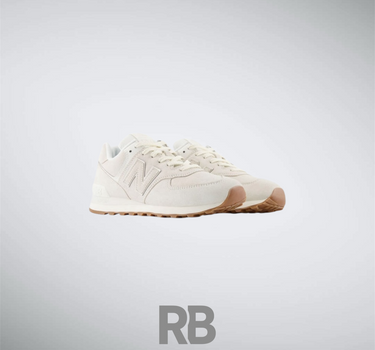 new balance 574 sneaker in triple white