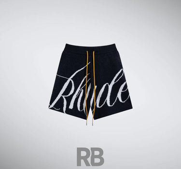 rhude short knitted black short